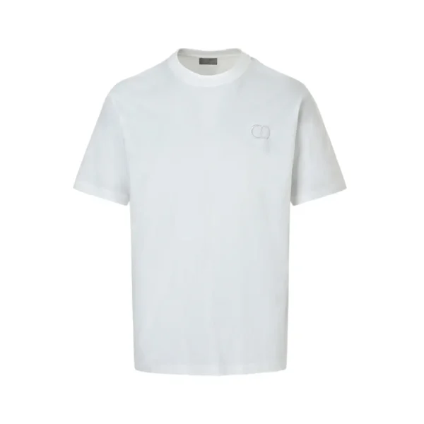 Dior CD Logo Embroidered Black Cotton Crew Neck T-Shirt - Image 5