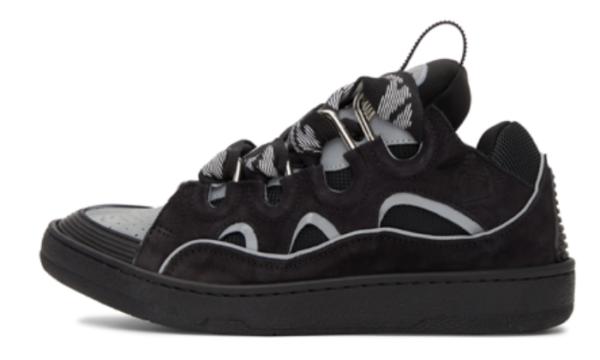 Curb Trainers Black Leather - Image 3