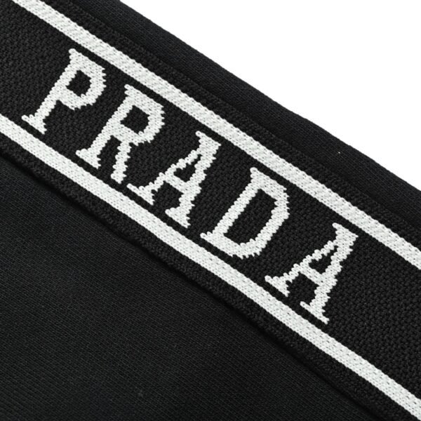 Prada Triangle Logo Plaque Drawstring Black Shorts - Image 7