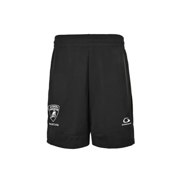 Balenciaga Automobili Lamborghini Print Black Shorts - Image 2