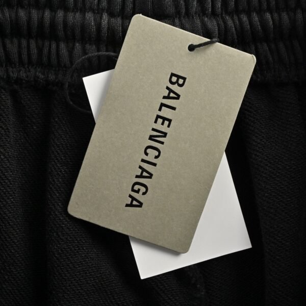 Balenciaga BB Laurel Embroidered Black Cotton Sweat Shorts - Image 7