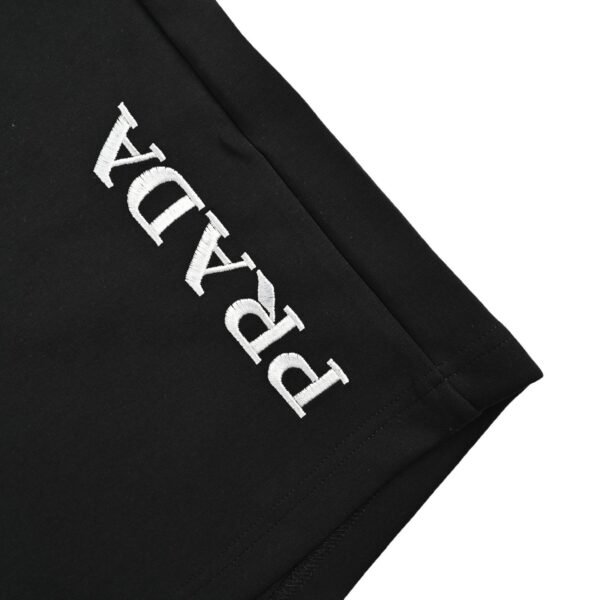 Prada Side Logo Print Black Drawstring Shorts - Image 7