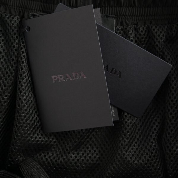 Prada Triangle Logo Plaque Black Re-Nylon Elasticated Waist Shorts - Image 7