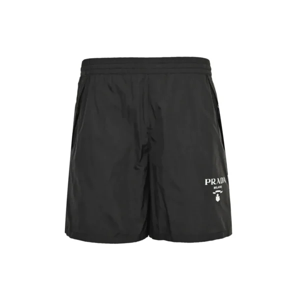 Prada Milano Logo Print Black Nylon Swim Shorts - Image 2