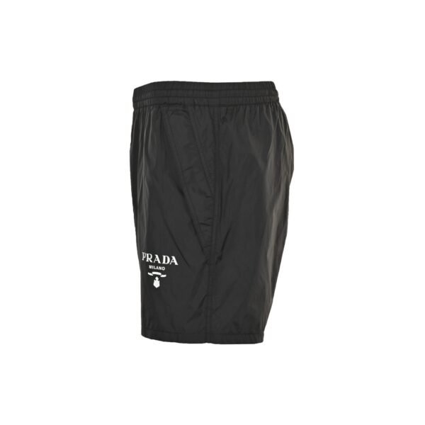 Prada Milano Logo Print Black Nylon Swim Shorts - Image 4
