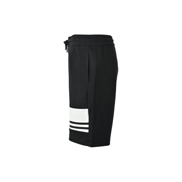Prada Triangle Logo Striped Black Cotton Drawstring Shorts - Image 4