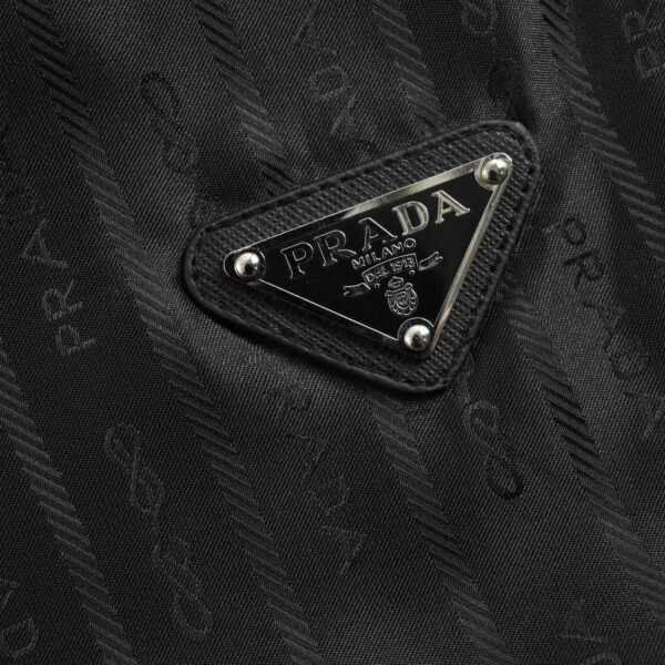 Prada Jacquard Logo Black Nylon Drawstring Shorts - Image 7