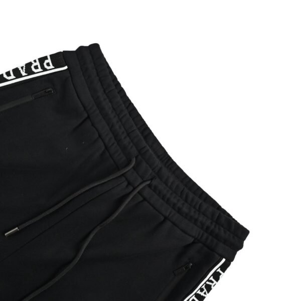 Prada Triangle Logo Plaque Drawstring Black Shorts - Image 5