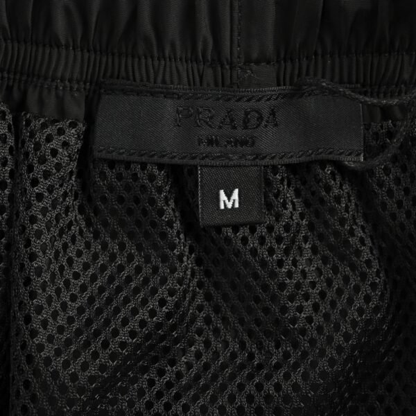 Prada Triangle Logo Plaque Black Re-Nylon Elasticated Waistband Shorts - Image 7