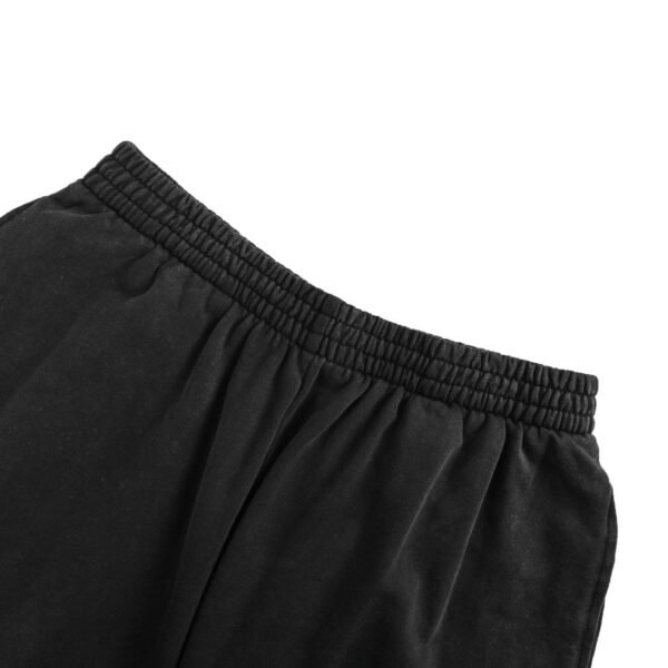 Balenciaga BB Laurel Embroidered Logo Black Cotton Sweat Shorts - Image 5