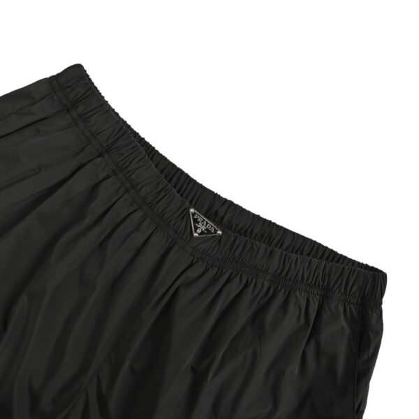 Prada Triangle Logo Plaque Black Re-Nylon Elasticated Waistband Shorts - Image 5