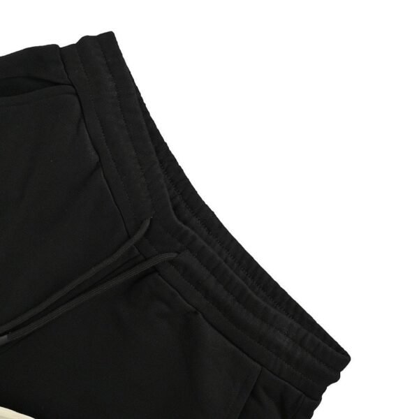 Balenciaga Split Logo Embroidered Black Cotton Drawstring Sweat Shorts - Image 6