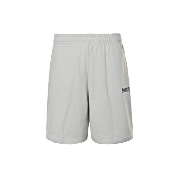 Balenciaga Political Campaign Embroidered Logo Black Shorts - Image 5