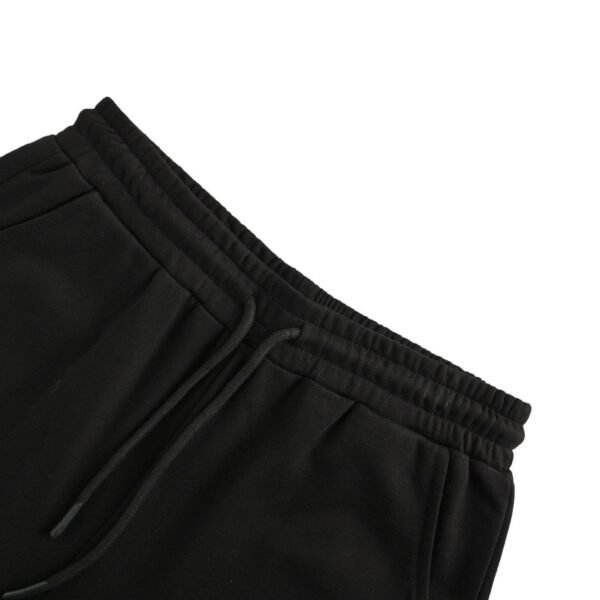 Balenciaga Logo Print Black Drawstring Sweat Shorts - Image 6