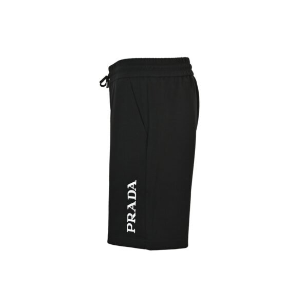 Prada Side Logo Print Black Drawstring Shorts - Image 4