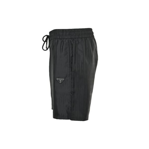 Prada Jacquard Logo Black Nylon Drawstring Shorts - Image 4