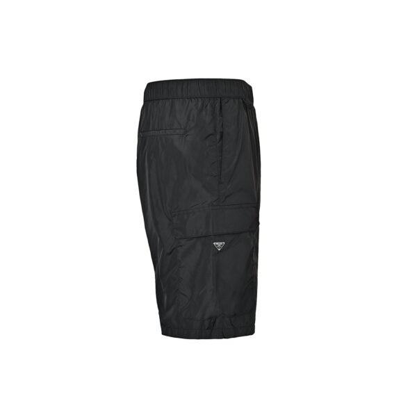 Prada Triangle Logo Black Re-Nylon Cargo Shorts - Image 4