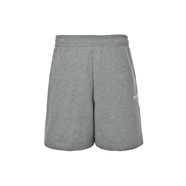 Balenciaga Political Campaign Embroidered Logo Black Shorts - Image 7
