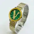 Luxury Versace watch with green dial and gold accents.