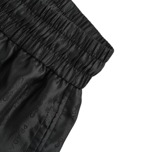 Prada Jacquard Logo Black Nylon Drawstring Shorts - Image 6