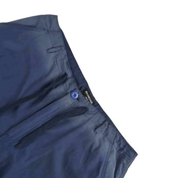 Balenciaga Navy Blue Drawstring Cargo Bermuda Shorts - Image 6