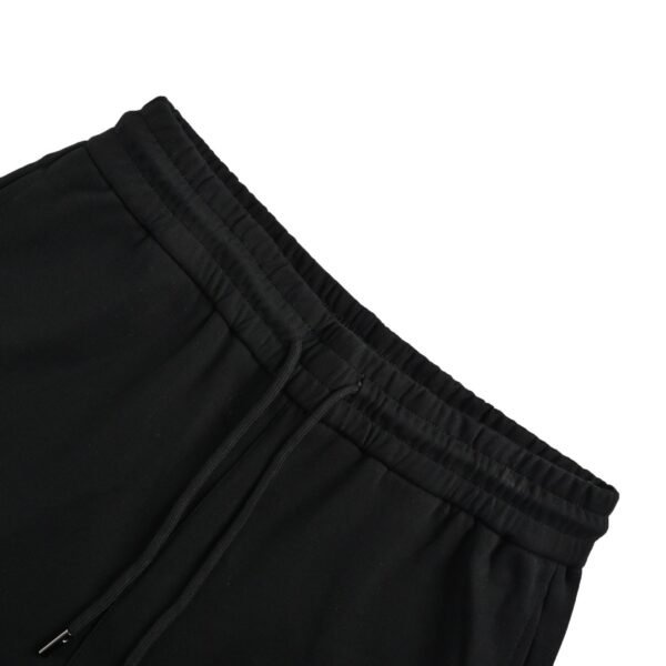 Prada Triangle Logo Striped Black Cotton Drawstring Shorts - Image 7