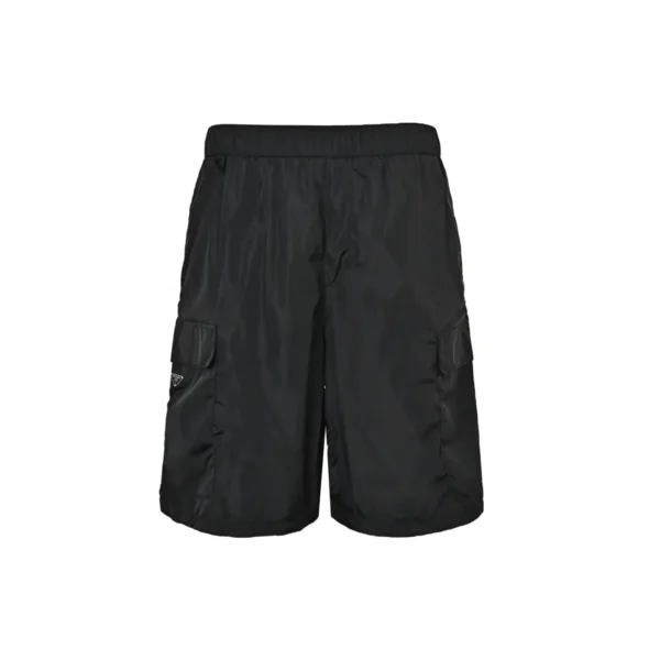 Prada Triangle Logo Black Re-Nylon Cargo Shorts - Image 2
