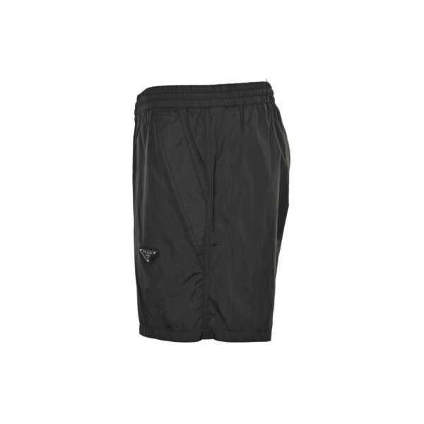 Prada Triangle Logo Plaque Black Re-Nylon Shorts - Image 4