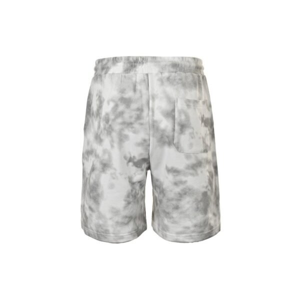 Balenciaga Political Campaign Embroidered Tie-Dye Grey and White Drawstring Sweat Shorts - Image 5