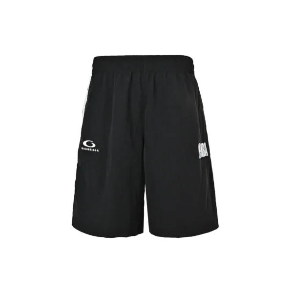 Balenciaga Sporty B Logo Black Track Shorts - Image 2