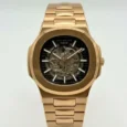 ساعة atek Philippe Nautilus Skeleton أوتوماتيك ذهبي