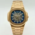 ساعة Patek Philippe Nautilus Skeleton أوتوماتيك أزرق وذهبي