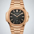 Patek Philippe Nautilus Rose Black Quartz Battery Movement Watch