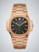 Patek Philippe Nautilus Rose Black Quartz Battery Movement Watch