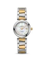 Omega Ladymatic Two Tone Mother of Pearl Diamond Watch