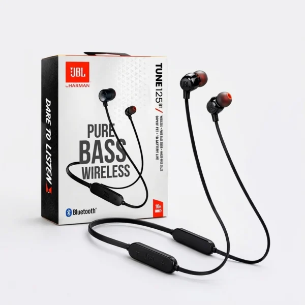 ⁦JBL Tune 125BT من Harman: سماعات أذن لاسلكية بتقنية Pure Bass مزودة ببطارية تدوم 16 ساعة وتصميم رياضي مريح⁩ - الصورة ⁦3⁩