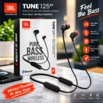 ⁦JBL Tune 125BT من Harman: سماعات أذن لاسلكية بتقنية Pure Bass مزودة ببطارية تدوم 16 ساعة وتصميم رياضي مريح⁩ - الصورة ⁦2⁩