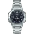 Casio Illuminator Analog-Digital Black Dial Stainless Steel Watch