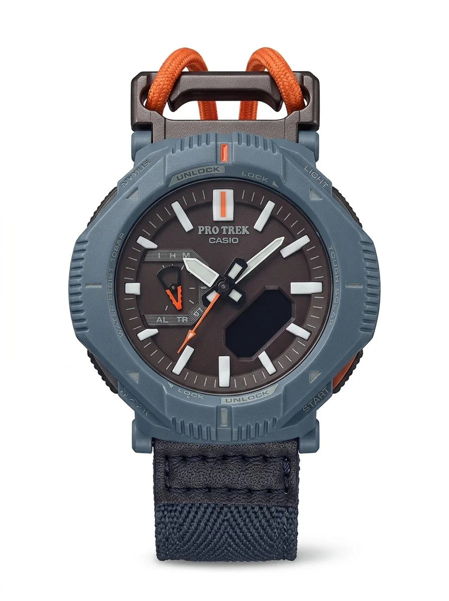 e0bc8cda-cd10-498f-ba74-75ff52bcc9e9.jpg_20261008194146 Casio Pro Trek Outdoor Grey Case Cord Accent Analog-Digital Battery Watch - Image 1