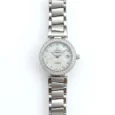 Omega Ladymatic Steel Diamond Bezel Mother of Pearl Watch