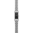 Saint Laurent Rectangular Black Dial Steel Ladies Watch