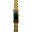 Saint Laurent Rectangular Black Dial Gold Woman Watch