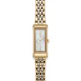 Saint Laurent Rectangular Mother of Pearl Two Tone Gold Watch
