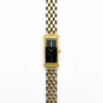 Saint Laurent Rectangular Two Tone Black Dial Woman Watch