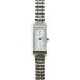 Saint Laurent Rectangular Mother of Pearl Silver Steel Watch