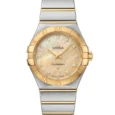 Omega Constellation Two-Tone Champagne Mother of Pearl Diamond Marker Quartz Women's Watch